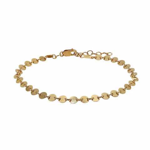 14K Gold  Filled 4mm round sequin disc bracelet
