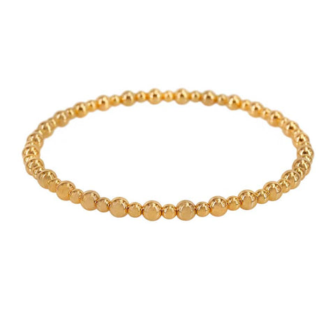 14K Gold Filled elastic bracelet with 3mm and 4mm ball bead