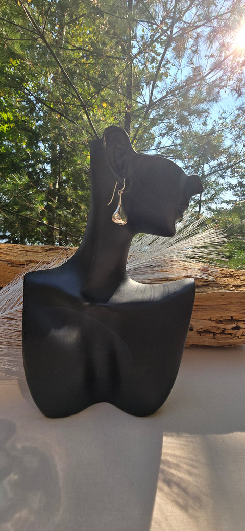 Hook Sterling Silver Earrings, teardrop M