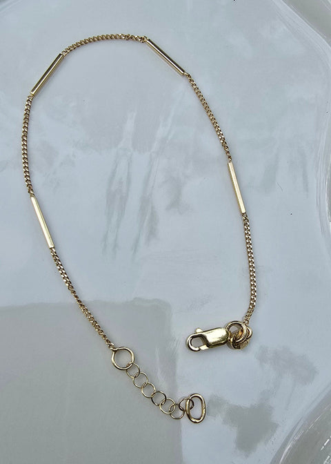 10K Solid Gold Bracelet Bar