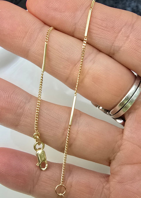 10K Solid Gold Bracelet Bar