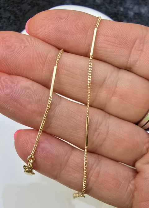 10K Solid Gold Bracelet Bar