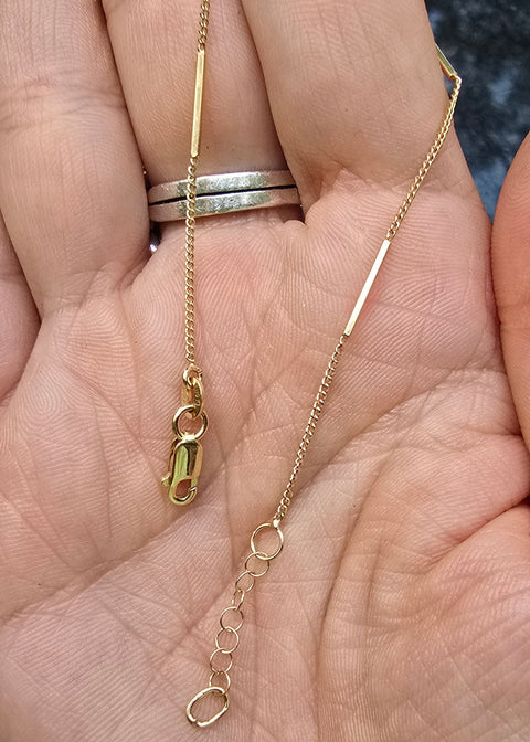10K Solid Gold Bracelet Bar