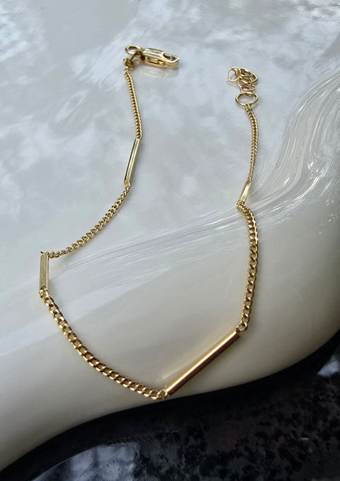 10K Solid Gold Bracelet Bar
