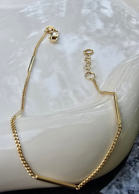 10K Solid Gold Bracelet Bar