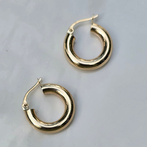 10K Solid Gold Hoop Earrings Petite