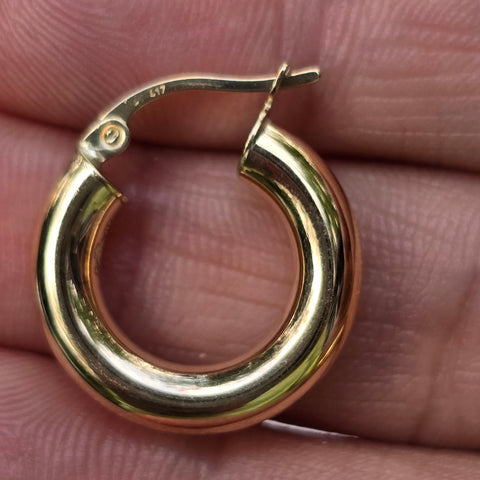 10K Solid Gold Hoop Earrings Petite