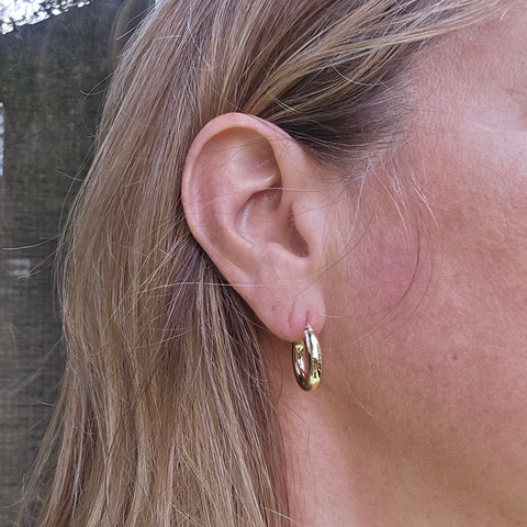 10K Solid Gold Hoop Earrings Petite