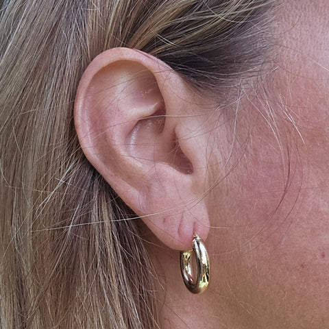 10K Solid Gold Hoop Earrings Petite