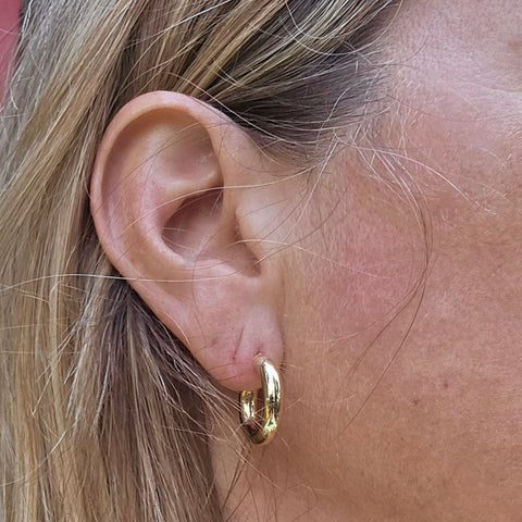 10K Solid Gold Hoop Earrings Petite