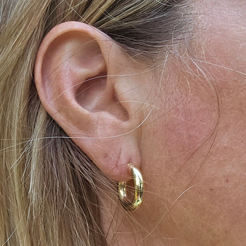 10K Solid Gold Hoop Earrings Petite