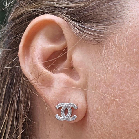 Stud Sterling Silver Earrings CHACHA  11x8mm