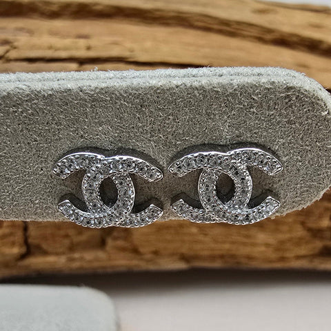 Stud Sterling Silver Earrings CHACHA  11x8mm