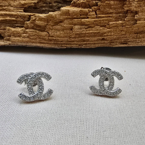 Stud Sterling Silver Earrings CHACHA  11x8mm