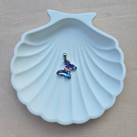 4 Sterling Silver Pendant Colorful Butterfly