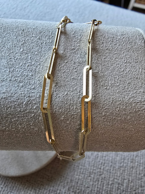 paperclip solid gold bracelet 10K