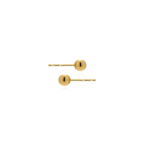* Stud Earrings 10K Solid Gold, Ball