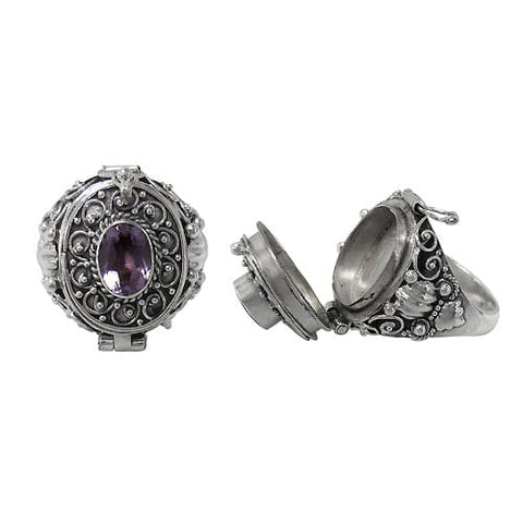 Ring Sterling Silver with Amethyst 9