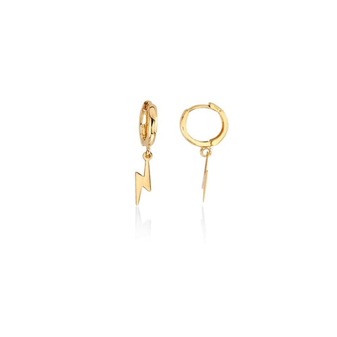 Huggies Solid Gold 10K Plain Bolt dangle earrings