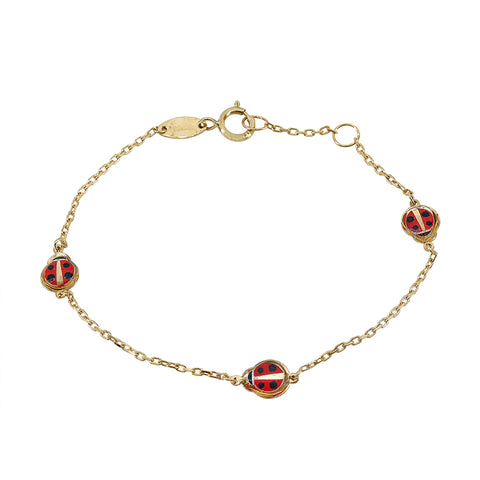 Baby Bracelet 10K Gold Ladybug, Small