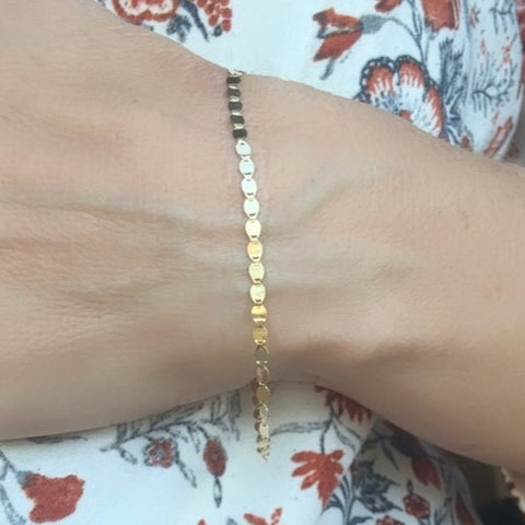 Bracelet 10K Solid Gold Dainty Buckle Valentina