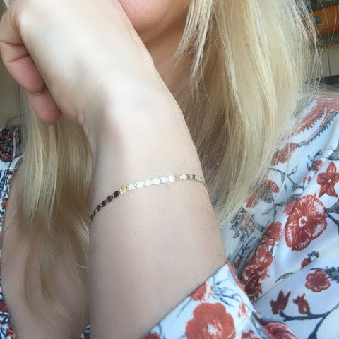 Bracelet 10K Solid Gold Dainty Buckle Valentina