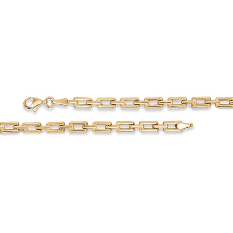Bracelet 10K Solid Gold Chunky Anchor Link Chain white background 