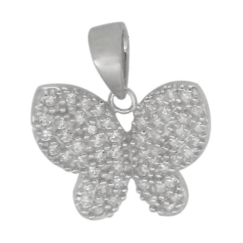 Pendant Sterling Silver, butterfly with Cubic Zirconia 7