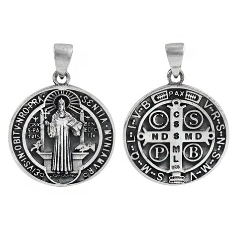 Pendant Sterling Silver,  St. Benedict Medal
