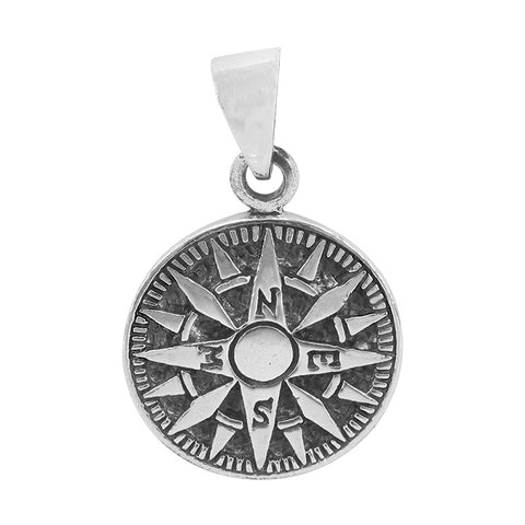 Pendant Sterling Silver 16mm compass