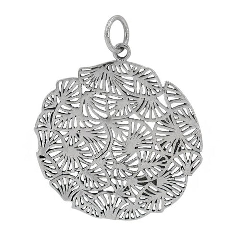 Sterling silver filigree pendant 40x1mm frame