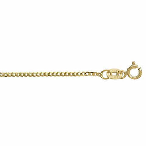 1.9mm CURB Solid Gold Chain 10K