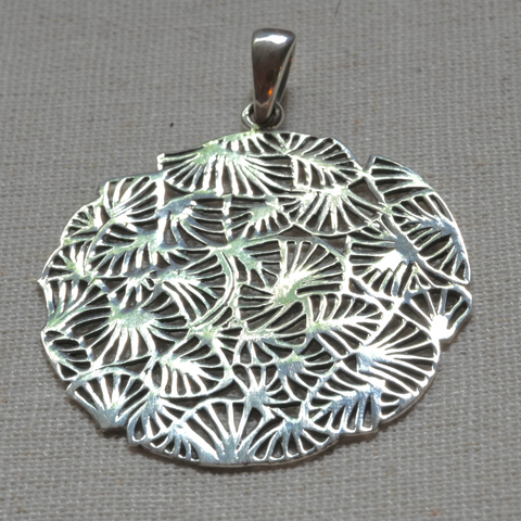 Pendant Sterling silver filigree 40x1mm frame