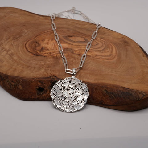 Sterling silver filigree pendant 40x1mm frame 3