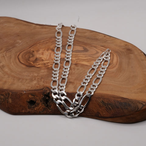 6.8mm Figaro Sterling Silver chain F180 Man 6