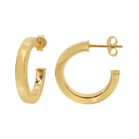 10K Solid Gold Stud Hoop Earrings