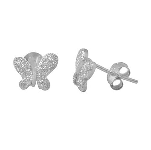 Stud Sterling Silver Earrings Butterfly
