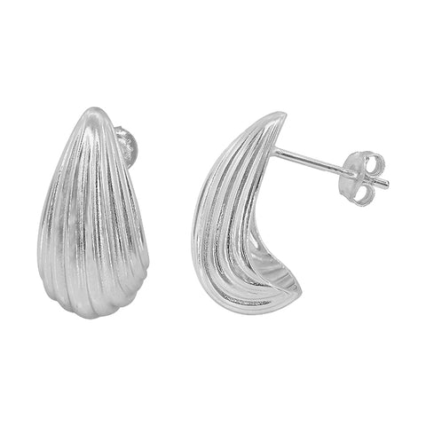 Stud Earrings Sterling silver 10x18mm teardrop