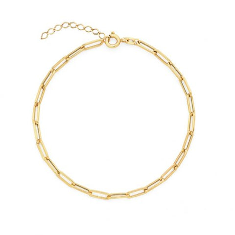 Anklet Solid Gold 10K Paperclip 1.7mm