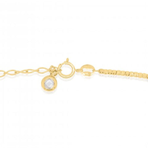 1.5mm bead Solid Gold 10K Chain diamond cut necklace