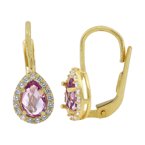 Earrings Purple Earrings 10K Solid Gold 