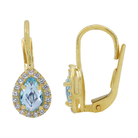 Earrings Earrings Blue Topaz with cubic zirconia 