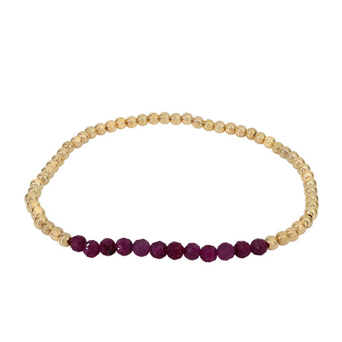 14K Gold Filled Bracelet 3mm bead ball and crystals