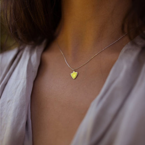 10K Solid Gold Shield Necklace