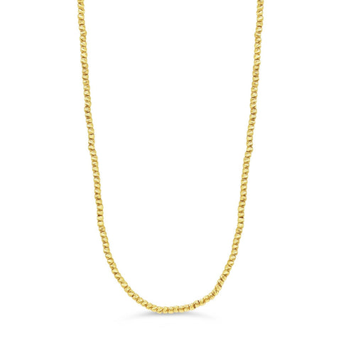 2mm Solid Gold 10K Moon Diamond Cut Bead Ball Necklace