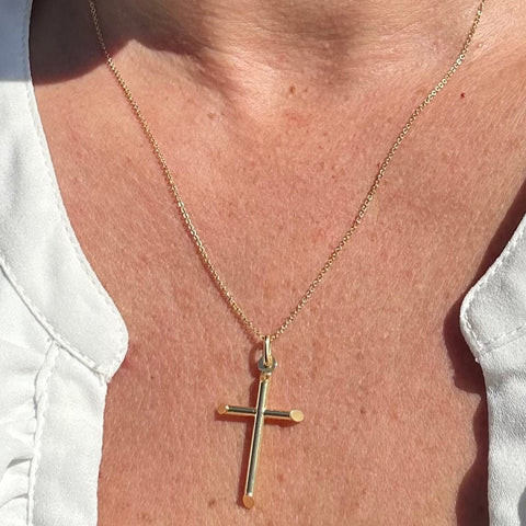 Pendant 10K Gold Cross Plain 
