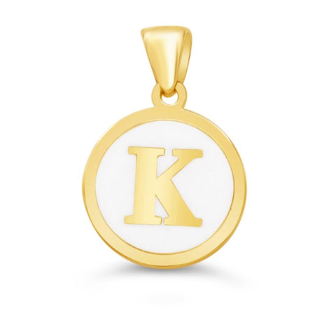 Pendant Initial Letter Solid 10K Gold