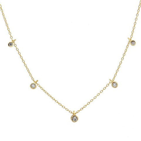Necklace Vermeil Luna Gold Plated Sparkling Constellation Charm