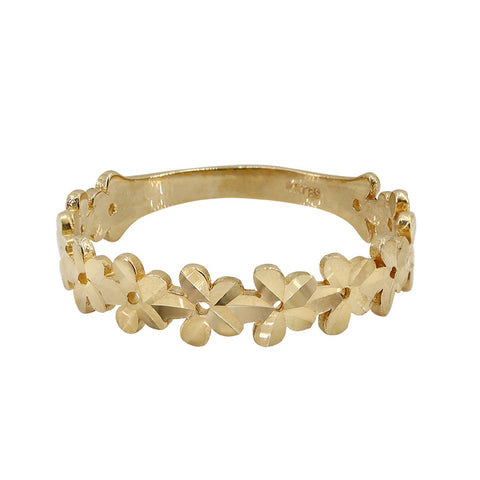 10K Gold multi Flower ring 4.5mm width