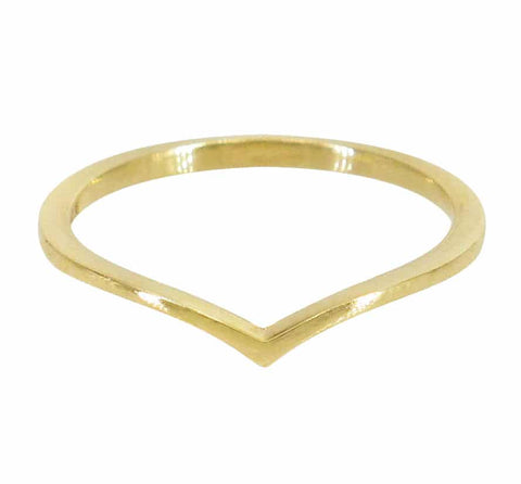 Ring 10K Solid Gold V Shaper